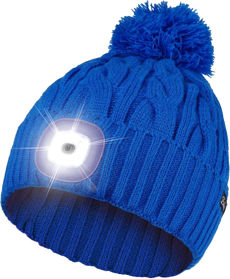 Etsfmoa Store Unisex Winter Beanie with The Light,Gifts for Men and Women,USB Rechargeable Headlamp Hat - Image 1